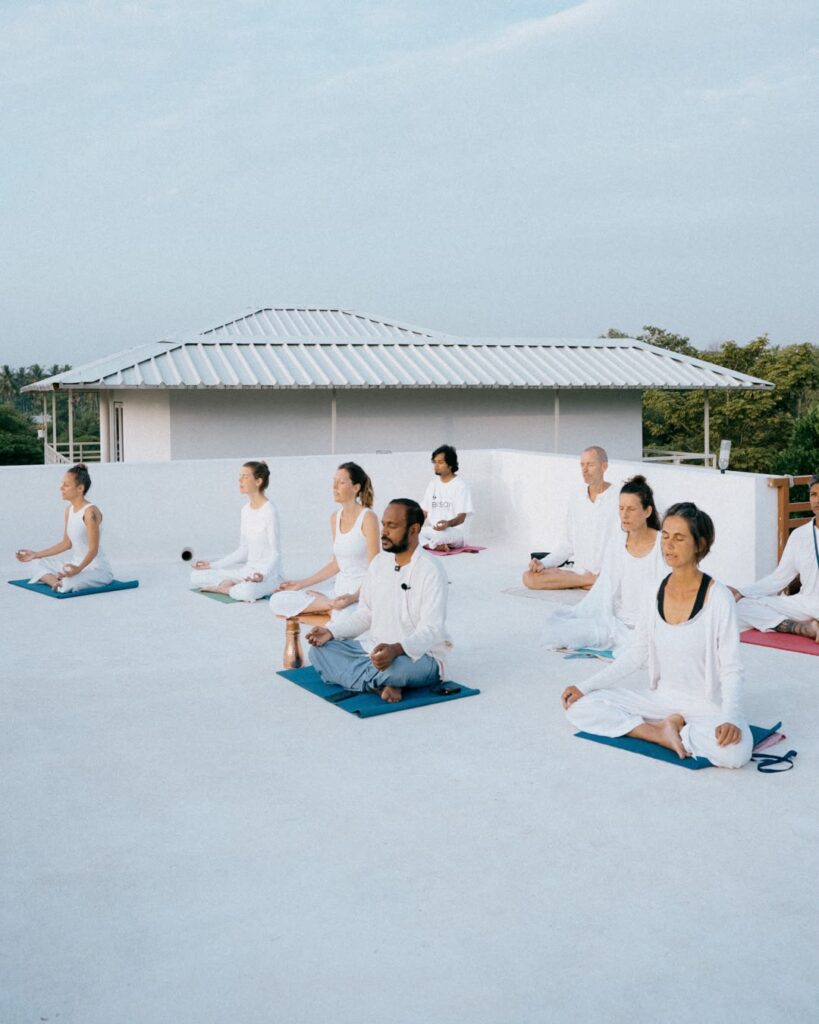 Sun meditation at Yoga Gita Ashram